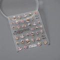 Self-adhesive embossed floral nail art sticker with pink flower and letter designs TS-2862 - Flower Relief New Style (TS-2862)