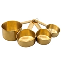 Set di 4 misurini in acciaio inossidabile dorato con scale di capacità incise - Acciaio inossidabile / Set di 4 Cucchiai Dosatori Oro