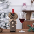 Copribottiglia di vino in tweed a spina di pesce marrone con collo in ecopelliccia - Stile Lisca di Pesce Marrone