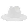 Λεπτομέρεια λευκού μάλλινου καπέλου fedora με κλασική κορυφή και λεία υφή τσόχας - Λευκό