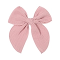 5.4-inch pink cotton jacquard bow hair clip with textured weave and fishtail design - Pale Pink (28)
