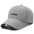 Casquette de baseball grise en maille avec broderie STRONGER et tissu respirant - Réglable / Gris Clair - Style STRONGER