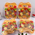 Close-up of burger cat-themed food eraser sets with fries and pizza shapes - Burger Fries Food Set