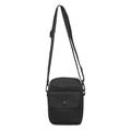Bolso bandolera táctico negro minimalista con correa ajustable y bolsillo frontal - Negro