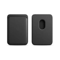 Two-pack black leather MagSafe magnetic card wallets with thumb hole for iPhone - Black