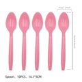 Pink plastic spoons for Girl Spider-Man birthday parties, 10-piece set, 6.3 inches long - Pink Spoons 10PCS