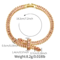 Bohemian gold bracelet with champagne zirconia stones in a spiral crossover design - 18K Gold / Gold-Champagne Drop Cross (KB0773-2)