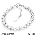 Bracciale a catena per orologio in acciaio inossidabile argento 8mm con maglie ovali - Argento (KB208516-ZCG)