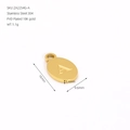 Detail of 18K gold plated stainless steel oval pendant featuring letter A engraving - Letter A(ZA2254G-A) / Gold