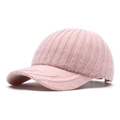 Gorra de béisbol de punto rosa con textura de canalé y material cálido de invierno - Ajustable / Rosa