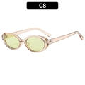Vintage oval sunglasses with champagne frames and light yellow lenses for sun protection - Champagne Frame Green Lens