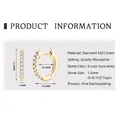 S925 sterling silver moissanite hoop earrings in 18K gold finish with size dimensions - Sparkle Rows / K Yellow Gold