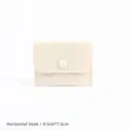 Cream white velvet jewelry pouch with horizontal snap closure 9.5x7.5cm for rings - 横版款(9.5cm*7.5cm) / Beige