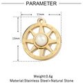 Schema dei parametri del ciondolo a sole dorato da 11 mm con pietra naturale bianca - Stile Timone in Pietra Naturale Bianca (VG812)