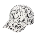 Casquette de baseball streetwear avec motif graffiti abstrait noir et blanc - Blanc