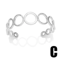 Silver geometric interlocking ring bracelet with sparkling pavé cubic zirconia accents - Multi-Ring Silver Style (Silver C c75)