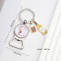Letter B beer bottle opener keychain with glass gem and metal charms for gift - Letter B