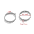 Silver stainless steel open ring component with 16.5mm diameter and 1.8mm hole size - Style A (Width 2.5mm/Hole 1.8mm) / Steel