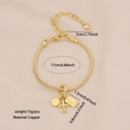 Golden travel charm bracelet with airplane, globe, and postcard pendants for women - 5# Postcard with Airplane and Earth