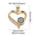 Gold-plated evil eye heart pendant with blue crystals and clear stones, copper jewelry - Dbn155-01 / 18K Gold