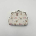 Cream vintage coin purse featuring cute cartoon bears and silver metal clasp closure - 3013-1#lovelybear