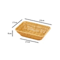 Rectangular faux rattan fruit basket in light brown, size 23x17x6cm for home storage - Rectangular Yellow Small