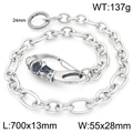 Punk style stainless steel wallet chain featuring skull clasp and O-link chain design - Skull Head Style-70cm(KK128-Z)