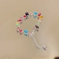 Elegant silver bracelet with multi-color zircon stones in heart and drop shapes - No.62 Silver Multicolor Fancy Shape Zircon Bracelet-Silver-Multicolor