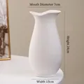 White matte ceramic vase with a unique wavy irregular rim for minimalist home decor - Large Yue'er (24cm)