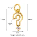 Miniature gold-plated copper question mark pendant with a clear zircon stone charm - L75 Question Mark / Gold