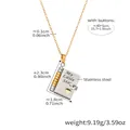 Collana in acciaio inox con ciondolo a libro, incisione My Little Star e un cuore - Bicolore Oro Argento Stile Figlia (RP022)