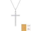 Collana con ciondolo a croce in argento 925 e moissanite con rapporto certificato GRA - Argento 925 (40+5cm) / Stile Croce Moissanite (P11546) - 0,06 ct * 15 pz (Con certificato GRA)