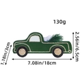 Dark green wooden Christmas truck ornament with golden glitter and mini pine tree décor - Y2-26 Truck Style
