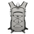 Grijze fietsrugzak met elastische koorden en multi-pocket design voor buitensport - Lichtgrijs