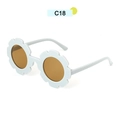 Cute sunflower shaped kids sunglasses in light blue color with brown lenses - Blue Frame Tea Lens