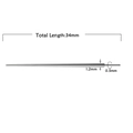 316L stainless steel piercing guide needle with 34mm length and 1.2mm/0.5mm diameters - Push-pin Style 1.2mm Thickness