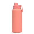 Coral orange stainless steel insulated sports water bottle with portable carry handle - Coral Pink - Sport