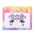 Purple flower and teardrop rhinestone face jewels for kids costume makeup - Style DE-4-2 / Purple