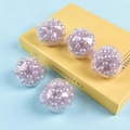Jouet anti-stress avec 5 sphères transparentes remplies de perles violettes colorées - Perle Colorée / 6cm