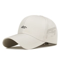 Gebroken witte sneldrogende honkbalpet met lasergesneden gaten en sportief berglogo - Verstelbaar / Beige