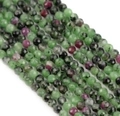 Faceted natural green ruby zoisite round loose beads for DIY jewelry making - Ruby Zoisite