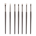 Set of 7 professional black and silver eye makeup brushes with soft beige bristles - 7Pcs Eye Makeup Brush Set