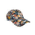 Fashionable baseball cap with vibrant floral print on black fabric with curved brim - One Size Adjustable / 8# (Black Colorful Floral)