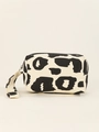 Neceser de lona con estampado de vaca en blanco y negro y cremallera superior - Estampa de vaca / Estampado de Leopardo Beige Portátil
