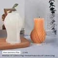 Rotating water ripple silicone candle mold, includes 75x124mm mold and orange wax sample - Water Ripple Geometric Column (LZ-443)
