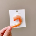 Grappige haarclip van hars met een realistisch garnalenontwerp op witte kaart - 3# Gepelde garnaal