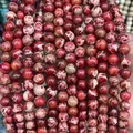 Natural red imperial jasper round beads with marble pattern for DIY jewelry bracelets - Dark Red Emperor Stone