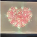 DIY leuchtendes Herz Kristall Nachtlicht mit rosa Steinen und warmen LED Licht - 10 Zoll Herz Hellrosa (Bausatz)