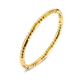 Elegant gold stainless steel bangle with bamboo joint beads on a clean white background - Gold Triple Beads
