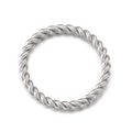 Bague torsadée argentée minimaliste avec design en spirale de fils métalliques - Tresse Torsadée (KLJ5058-Z) / 13mm / Couleur Acier
